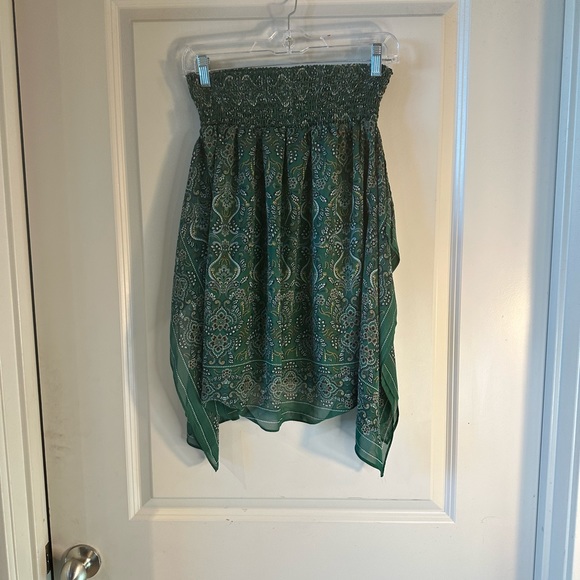 Max Studio Green Paisley Retro Hankerchief Skirt/ Top, size XS - Picture 2 of 6